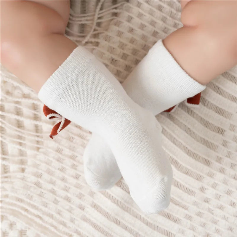 Baby Girls Cotton Bow Socks | Princess Style | Ages 0–5
