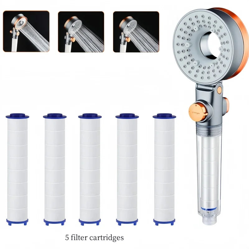 High Pressure Filtered Shower Head | 3 Modes & Rain Setting