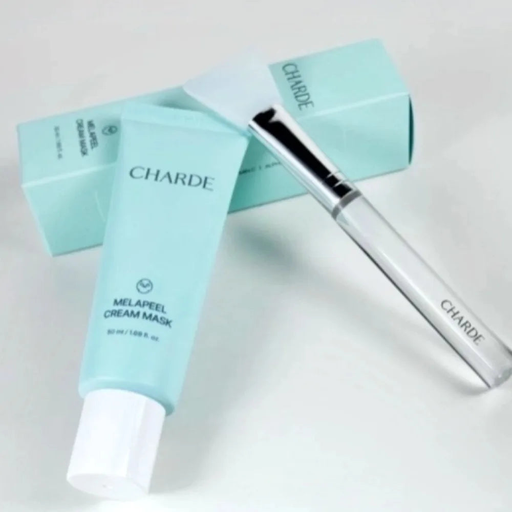 50ml CHARDE Melapeel Cream Mask With Brush Niacinamide Collagen Peeloff Cream Mask For Dark Spot Improve Skin Melanin Brand Mask Peaceful Pleasures Health and Wellness