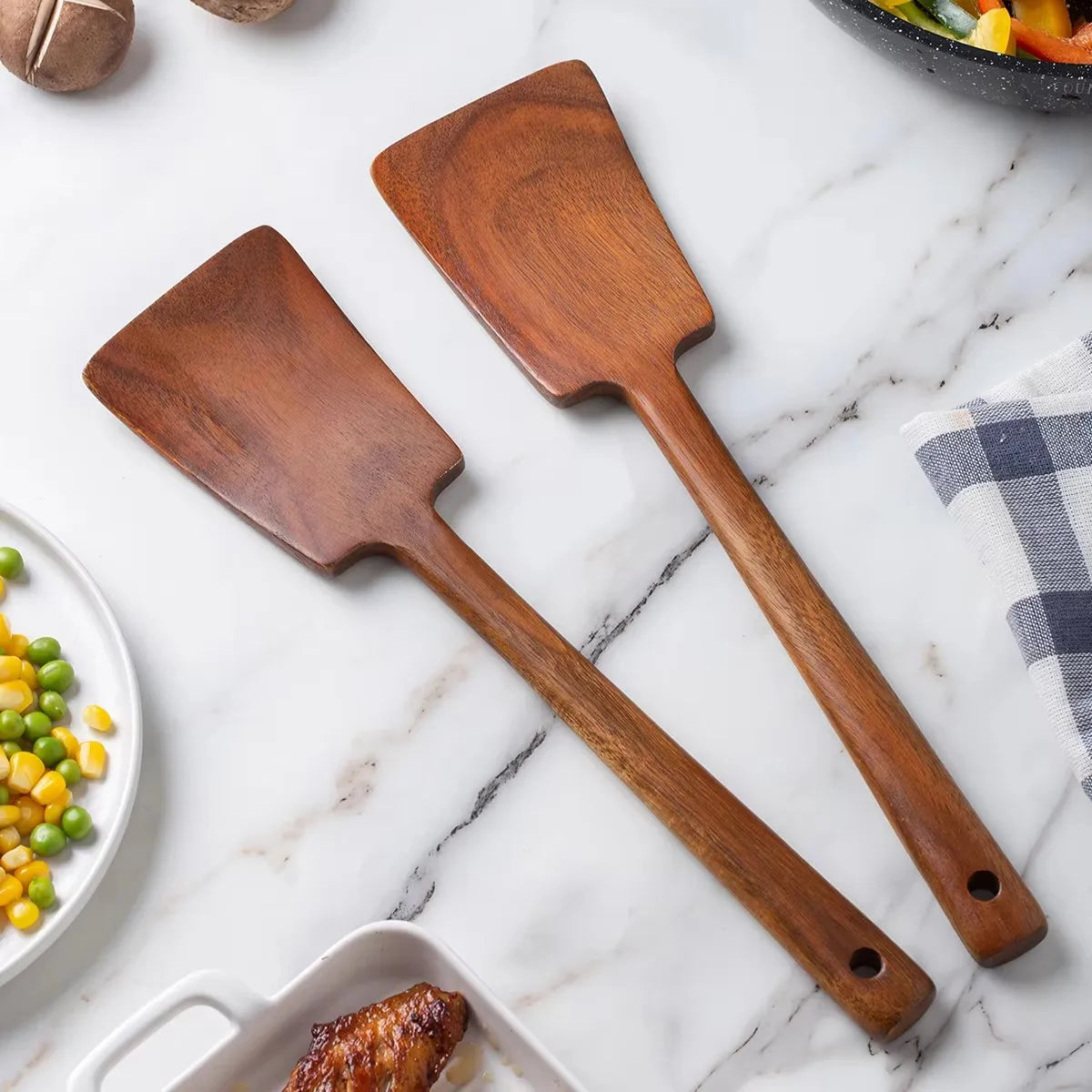 1PC-Wooden spatula for non-stick pan; special wooden cooking utensil for home kitchen use; anti-scalding spatula Peaceful Pleasures Health and Wellness