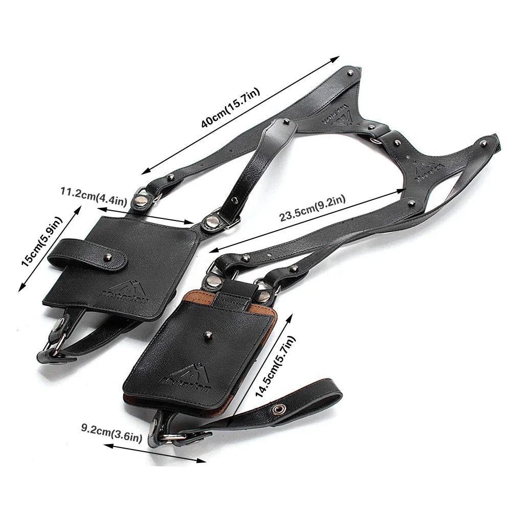 Retro Anti-Theft Leather Double Shoulder Armpit Bag Outdoor Fashion Adjustable Wallet Phone Case For Men Shoulder Holster Bags Peaceful Pleasures Health and Wellness