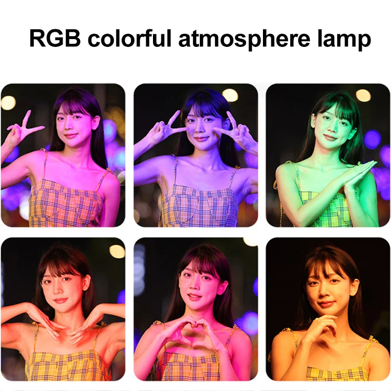 Mobile Phone Full-color RGB Fill Light Portable Led Light Ring With Tripod Selfie Led Light Photography Video Shooting Light Peaceful Pleasures Health and Wellness