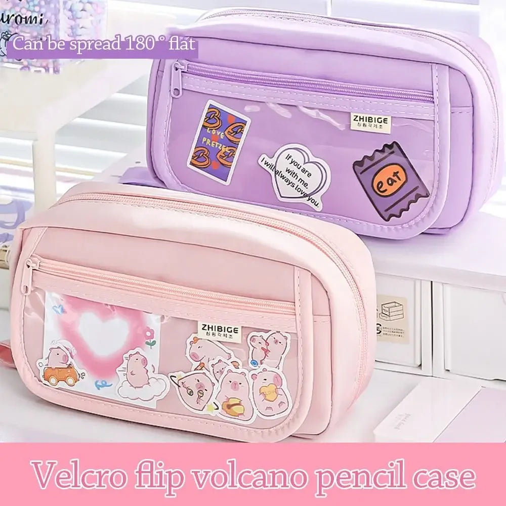 Large Capacity Pencil Bags for Schoolgirls - High-Value Stationery Bag, Multifunctional Pencil Bag, Ideal for School Supplies Peaceful Pleasures Health and Wellness