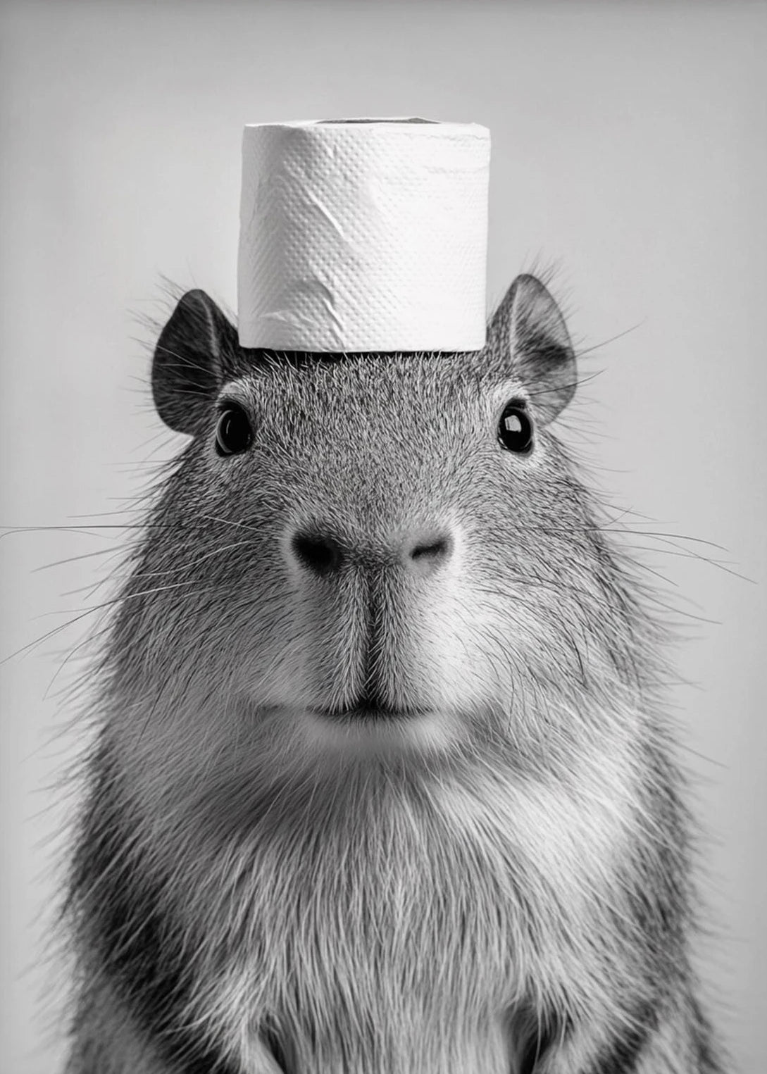 Funny Animal Toilet Paper Canvas Wall Art – Bathroom Decor