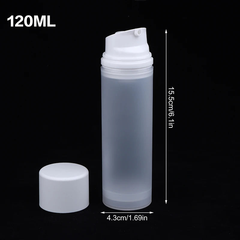 Frosted Refillable Travel Pump Bottle | Airless Lotion Dispenser