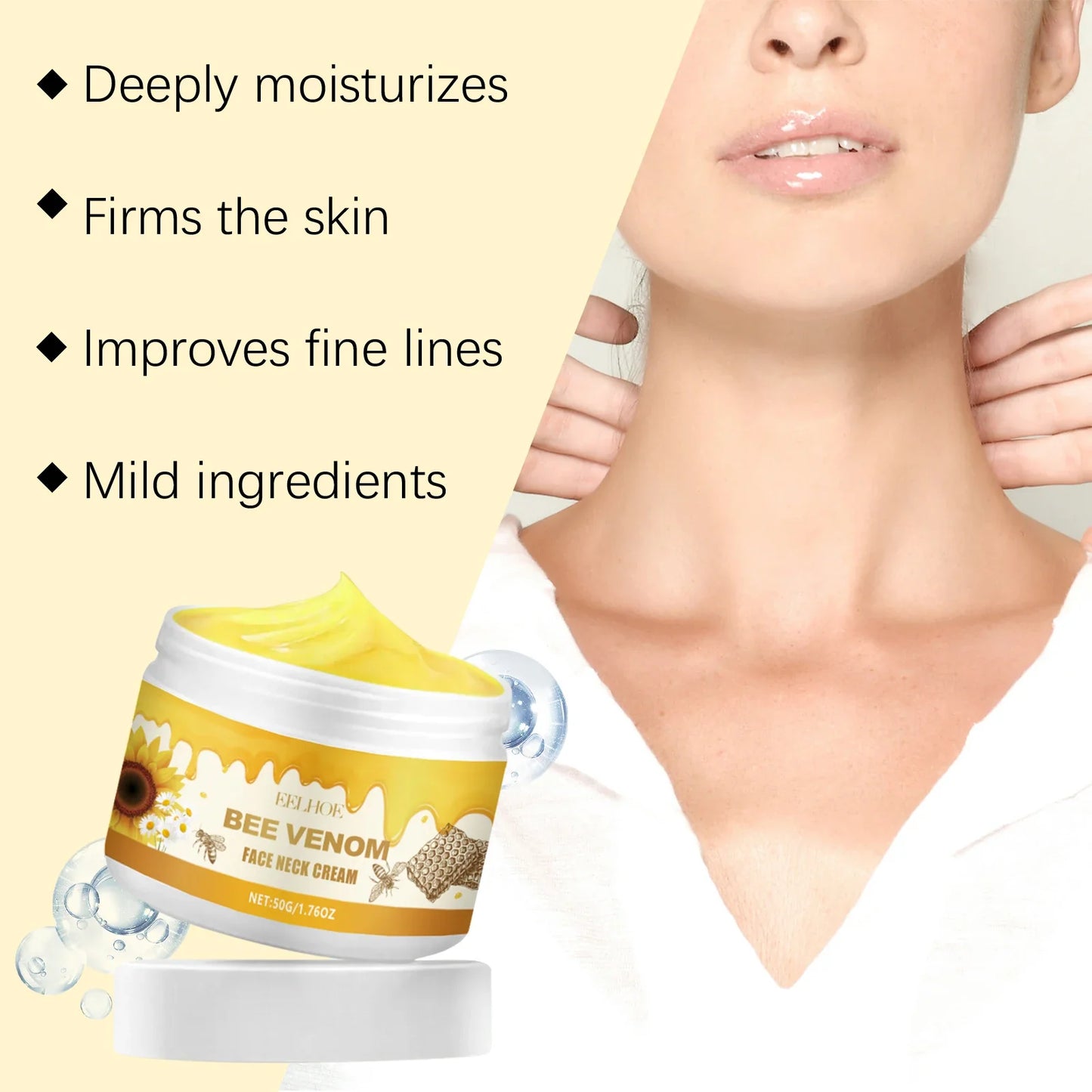 Bee Venom Collagen Neck Firming & Lifting Cream 50g | Eelhoe