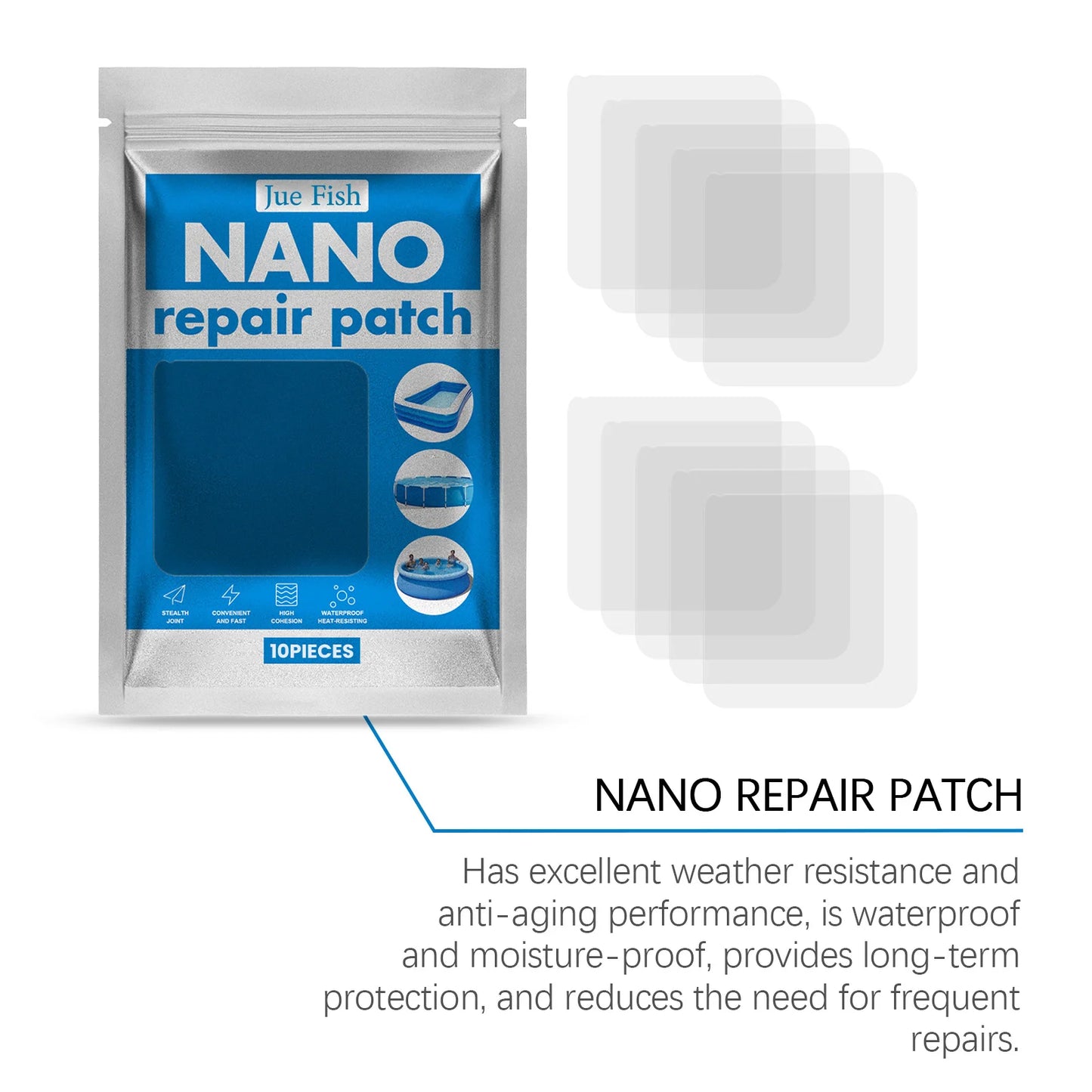 10-Pack Swimming Ring Repair Patch Kit – Waterproof Self-Adhesive