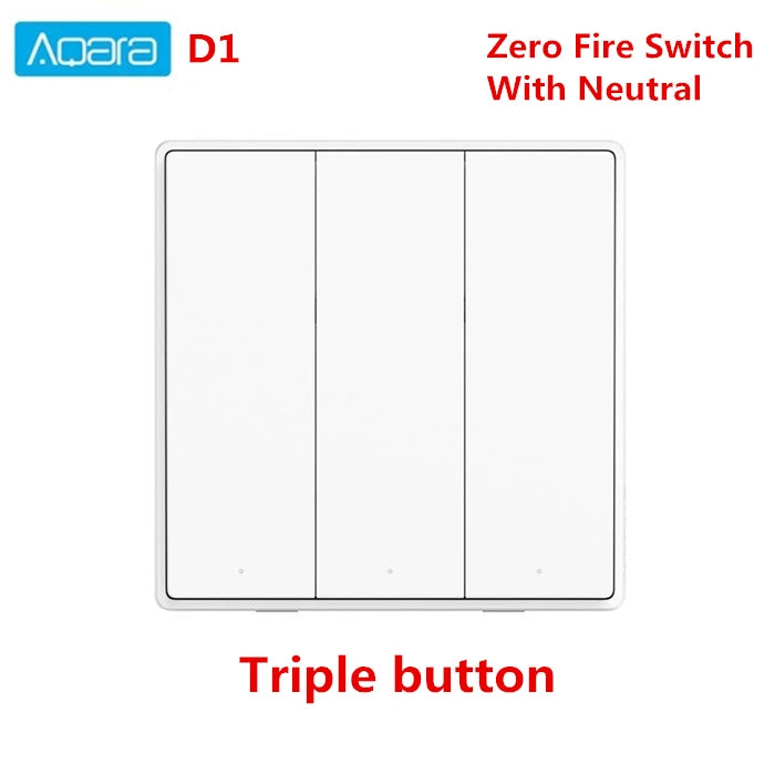 Aqara Wireless Smart Wall Switch D1 ZigBee Remote Control Key Light Smart Switch Button Smart Home For Mi home HomeKit APP Peaceful Pleasures Health and Wellness With Neutral 3Key