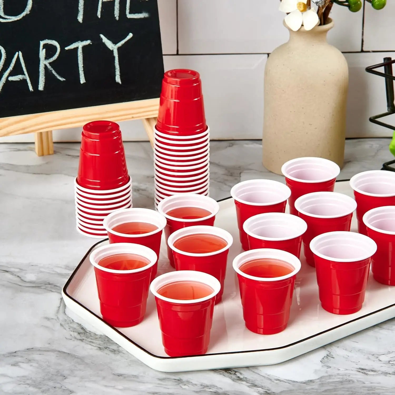 50PCS 18OZ 2OZ 16 OZ Plastic Party Cups in Red for Drinks, Soda, Punch, Barbecue, Cola or Water Disposable Peaceful Pleasures Health and Wellness