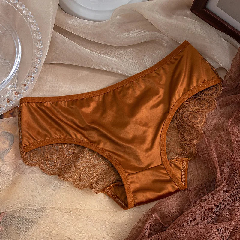 Ice Silk Satin Women's Panties | Cotton Antibacterial Crotch