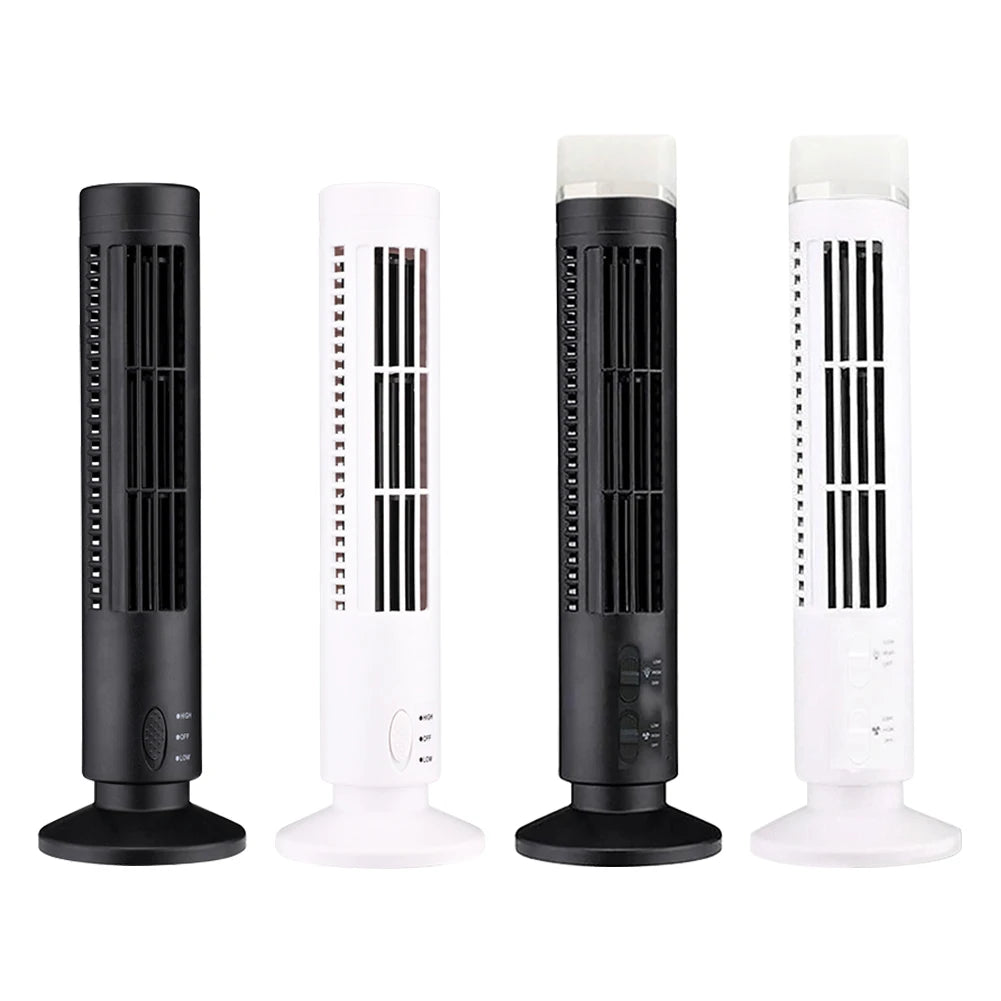 USB Bladeless LED Tower Fan – 2-Speed Portable Floor Fan Peaceful Pleasures Health and Wellness