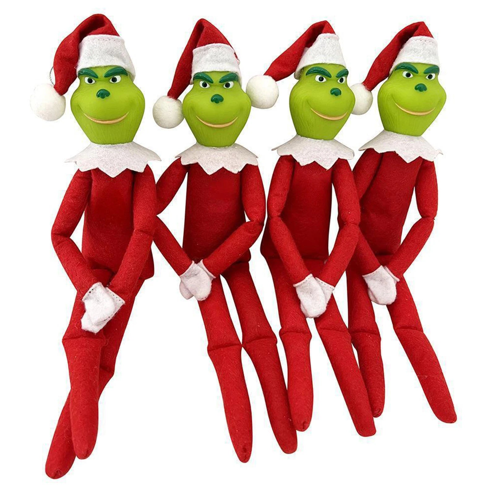 32cm Christmas Elf Doll New Bookshelf Fairy Doll Handmade Funny Monster Plush Toy with Long Leg Christmas Gifts Room Decorations Peaceful Pleasures Health and Wellness Red