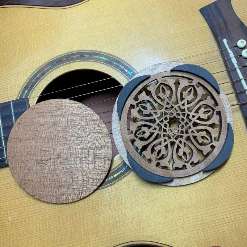 Guitar Wooden Soundhole Sound Hole Cover Block Feedback Buffer