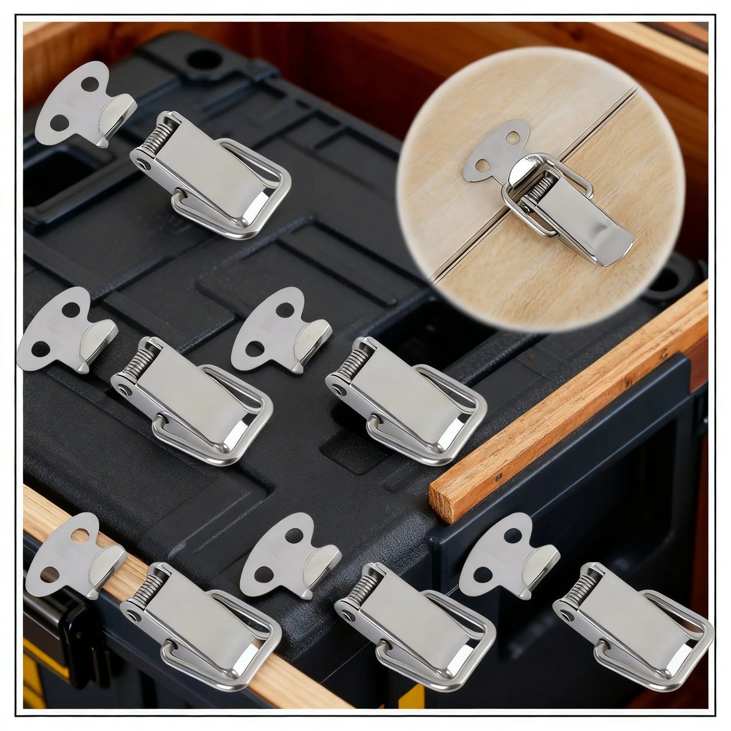 6-Pack Spring-Loaded Toggle Latch – Cabinet Box Lock Nickel