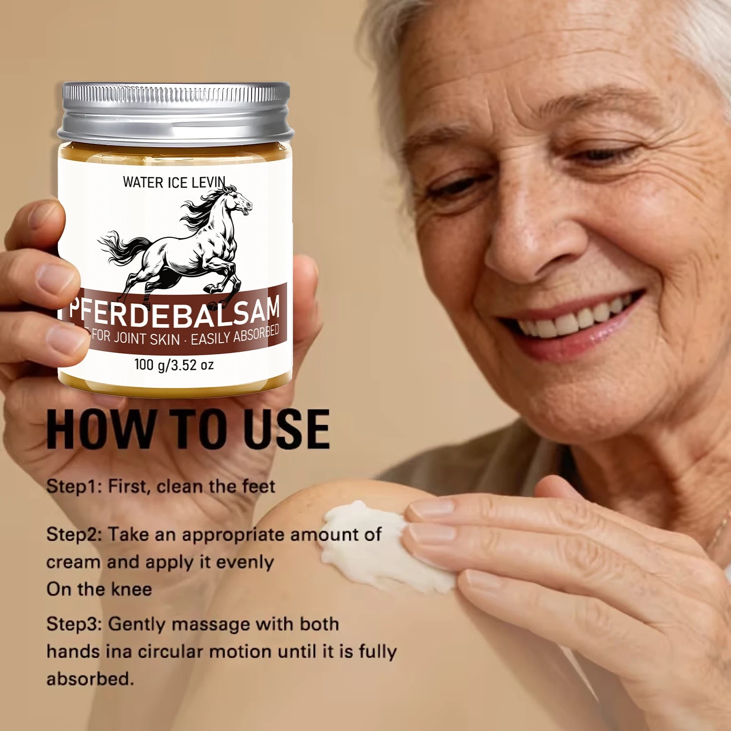 Knee & Foot Massage Cream | Soothing Body Cream with Hyaluronic Acid 100g Peaceful Pleasures Health and Wellness