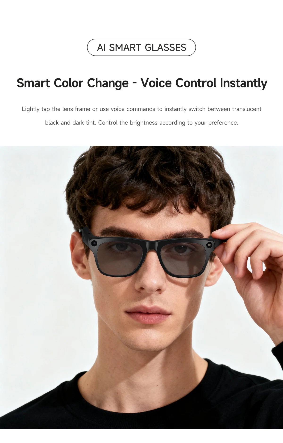 2026 8MP AI Smart Glasses Color-Changing Video Photo Camera Bluetooth Music Calling Translation Multifunction For IPhone Android Peaceful Pleasures Health and Wellness