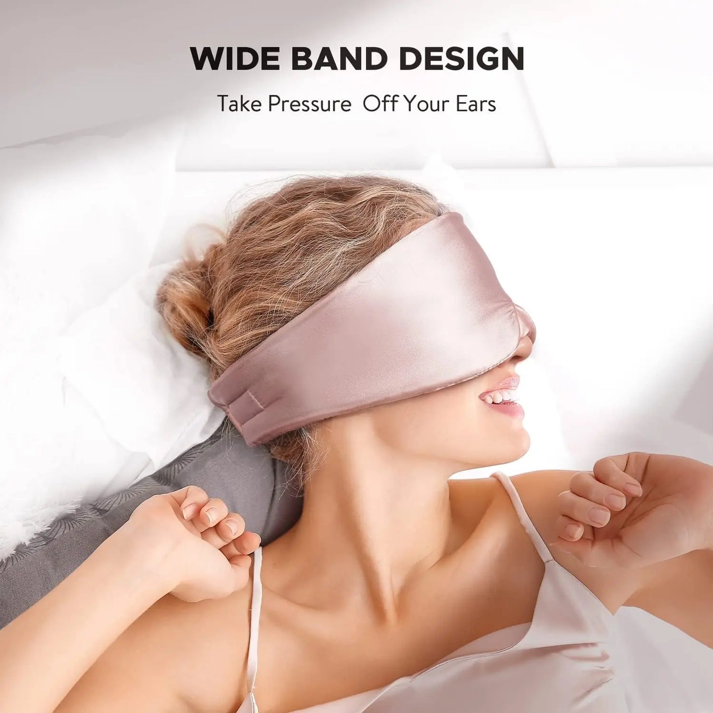 Silk Feel Sleep Mask – Embroidered Floral Light Blocking Eye Cover