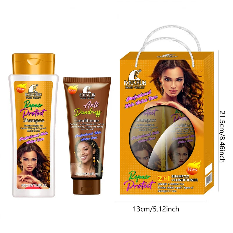 Ginger Shampoo + Coconut Conditioner set Scalp cleansing, hair nourishing, smooth and fragrant shampoo and conditioner set Peaceful Pleasures Health and Wellness