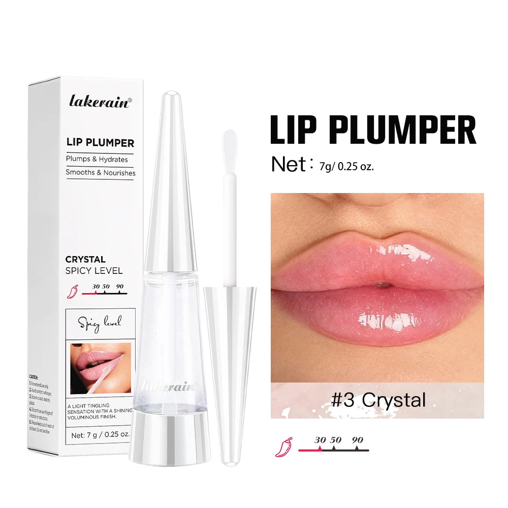 Instant Plumping Lip Oil Plump Lip Oil Hydrating Glossy Non-Drying And Non-Sticky Long-Lasting Moisture Moisturizing Lip Gloss Peaceful Pleasures Health and Wellness 1pc Crystal3