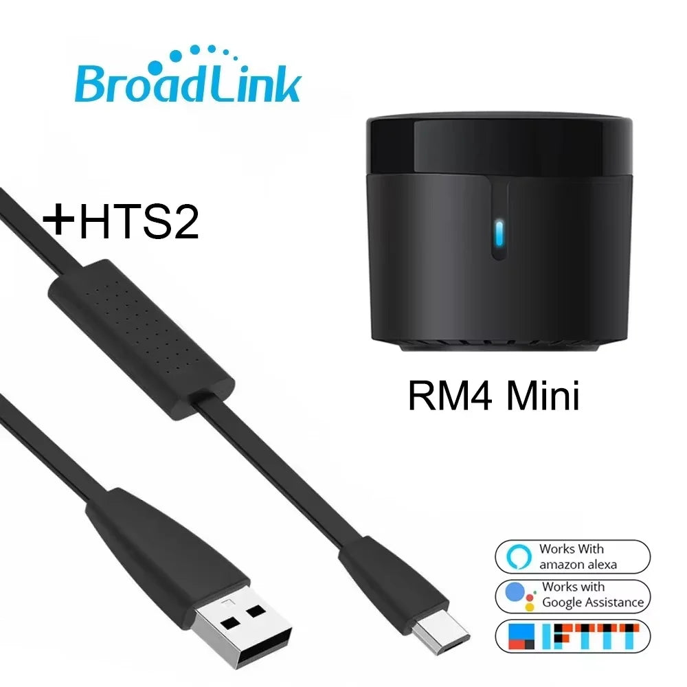Broadlink Rm4 Mini Smart Remote Control Infrared Universal IR Audio Video Smart Home work with Google Home Alexa Peaceful Pleasures Health and Wellness RM4 Add HTS2 China Mainland