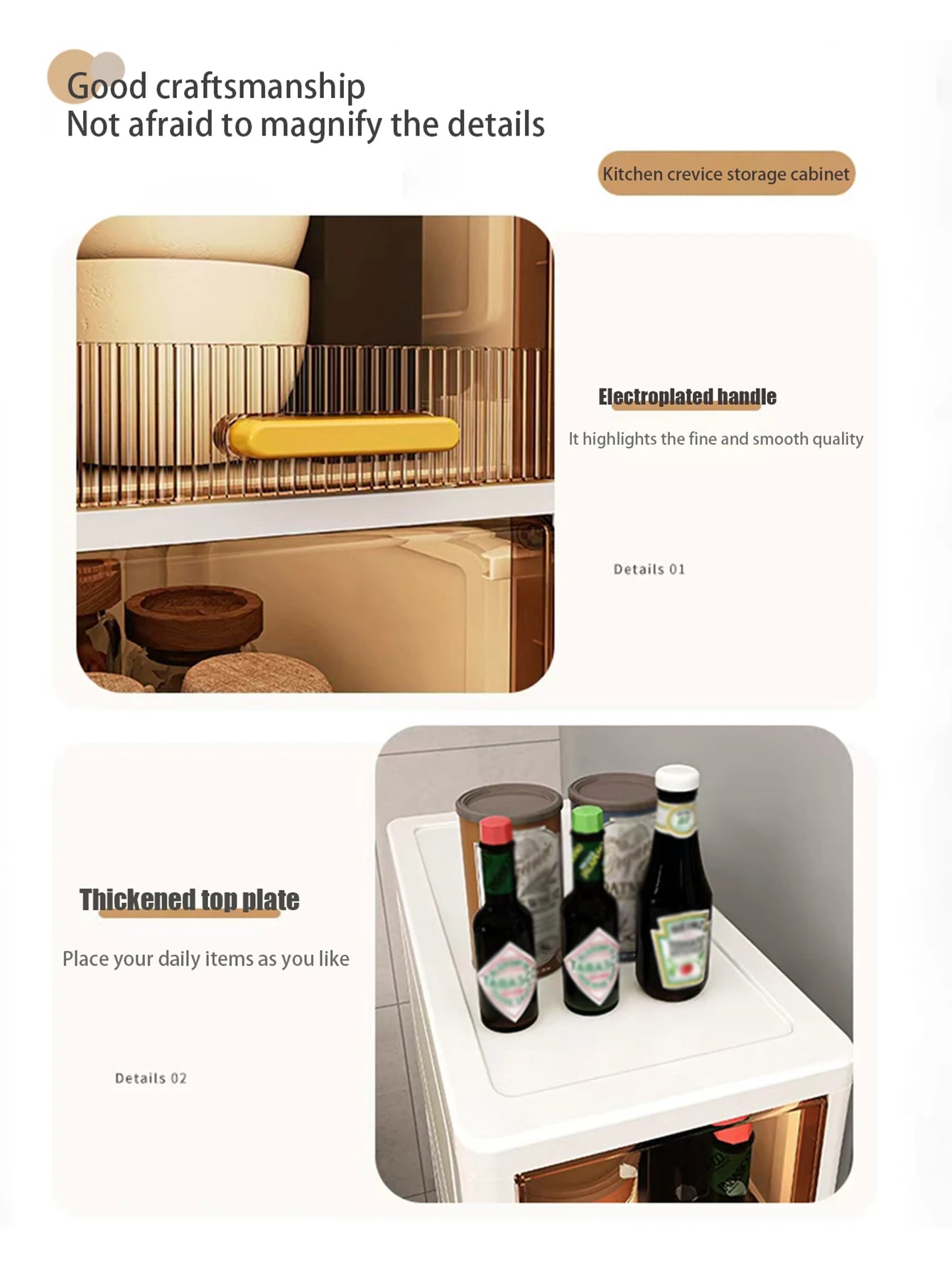 Ultra-Thin Gap Storage Cabinet for Kitchen & Bathroom Peaceful Pleasures Health and Wellness