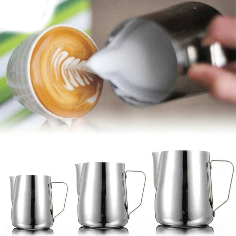 Stainless Steel Milk Frothing Pitcher – Latte Art Coffee Jug | 100ml, 350ml & 600ml