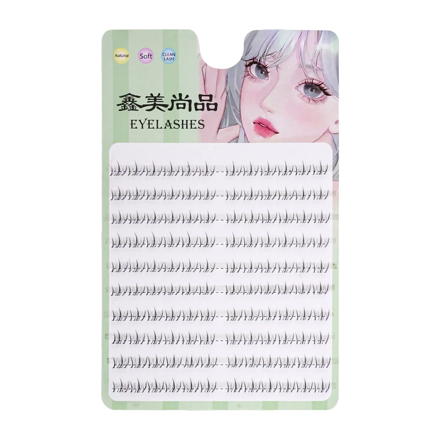 Lower Eyelash V-Shaped Clusters Fake Lashes 10 Rows Air Sensation Eyelashes Natural Transparent Stem Makeup Extension Tools Peaceful Pleasures Health and Wellness 1
