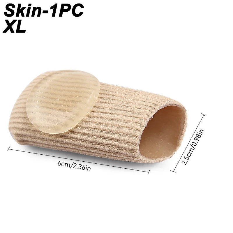 One Piece Closed-End Fiber Corn Protector With Soft SEBS Material,Toe Separators,Trim-able Double-Layer Adhesive Finger Slee Peaceful Pleasures Health and Wellness XL