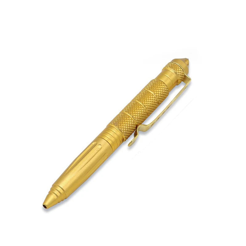 Outdoor Self-Defense Tactical Pen /B2 Tungsten Steel Tip EDC Multi-functional Outdoor Window Survival Pen Peaceful Pleasures Health and Wellness Gold