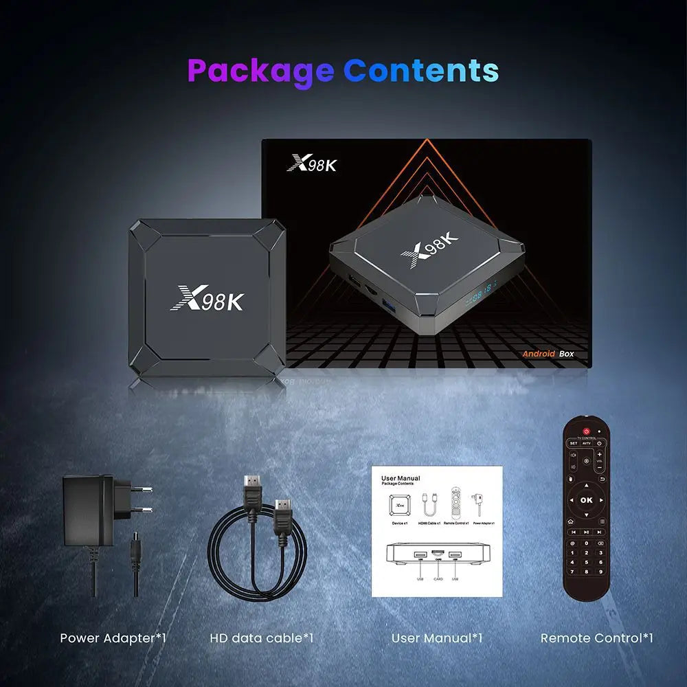 Smart Set Top Box Android 13 8K Streaming Media Player Network Set Top Box New X98K TV Box RK3528 Dual WiFi BT 5.0 Top Box Peaceful Pleasures Health and Wellness