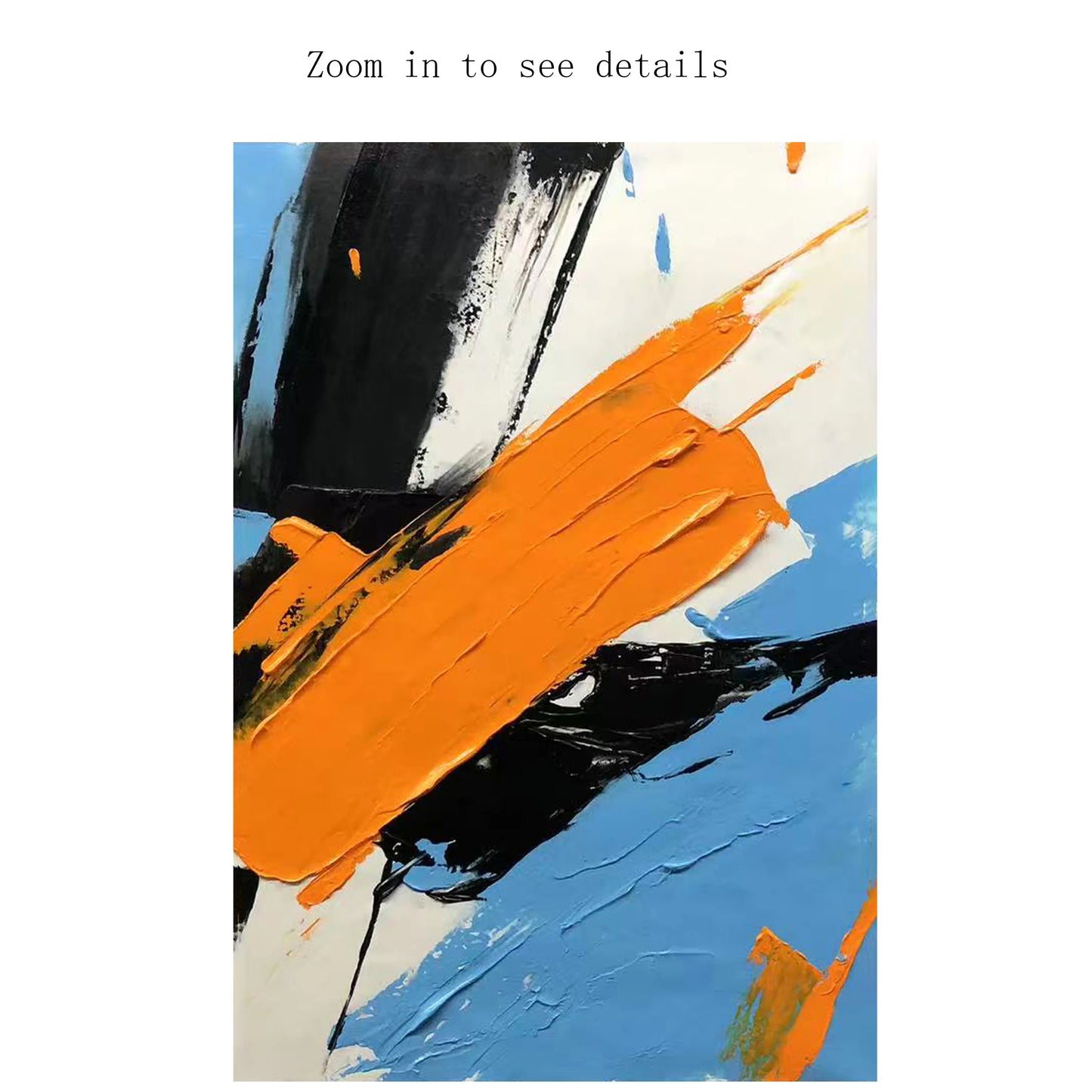Abstract Canvas Acrylic Oil Painting Wall Art Mural Modern Creative Black White Gray Blue Brown Orange Green Golden Mountain Peaceful Pleasures Health and Wellness