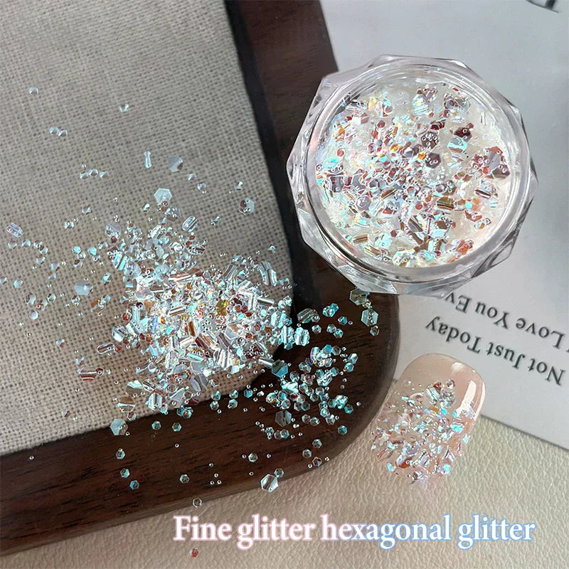 1 Box Mini Sparkling Nail Glitter Sparkling Nail Decoration Nail Salon Design Accessories DIY Nail Art Design Peaceful Pleasures Health and Wellness