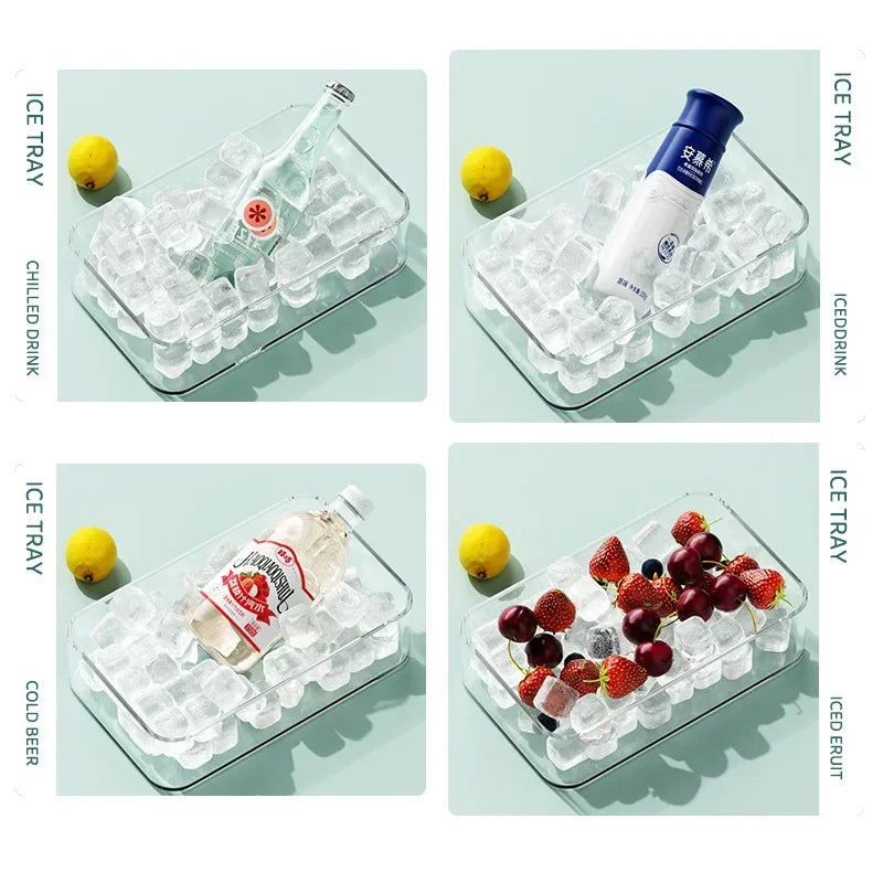 Food Grade Silicone Ice Cube Molds with Lid, BPA Free Silicone Ice Trays for Freezer, Reusable Ice Storage Boxes for Kitchen, Peaceful Pleasures Health and Wellness