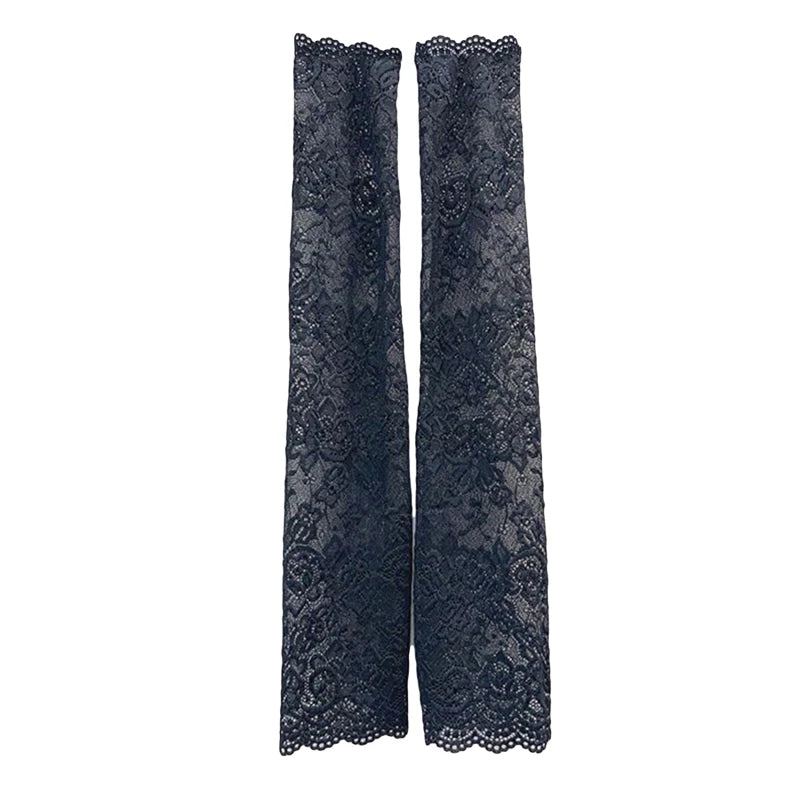 Fashion Lace Sunscreen Arm Cover Women's Lace Fake Sleeve Cover Tattoo Scar Breathable Mesh Sunshade Sleeve Peaceful Pleasures Health and Wellness black