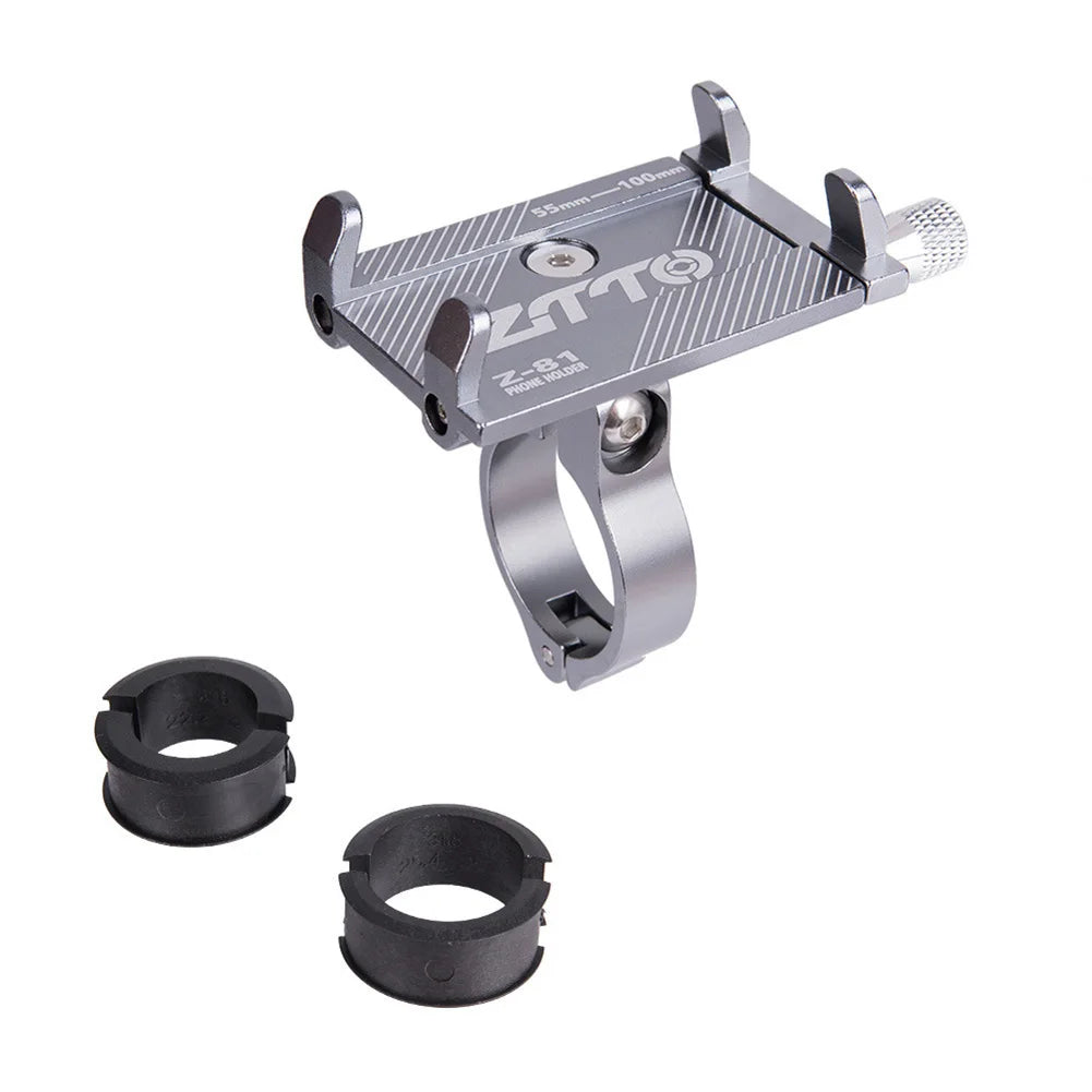 Bicycle Phone Holder 360° Rotation Aluminum Alloy MTB Bike Phone GPS Bracket Scooter Motorcycle Handlebar Mount Cell Phone Stand Peaceful Pleasures Health and Wellness Silver C