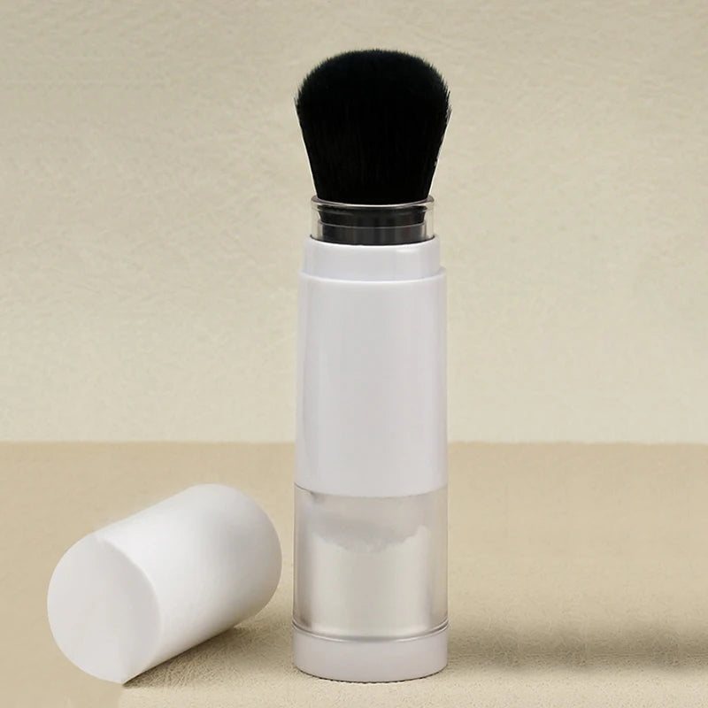 Multi-functional 2 in 1 Foundation Brush Makeup Brush Empty Travel Blush with Refillable Loose Powder Bottle Makeup Beauty Tools Peaceful Pleasures Health and Wellness Black