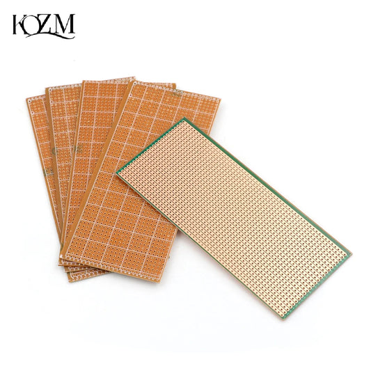 5-Pack Stripboard Veroboard Uncut PCB Single-Sided 6.5×14.5cm Prototype PCB Board Oasis Select