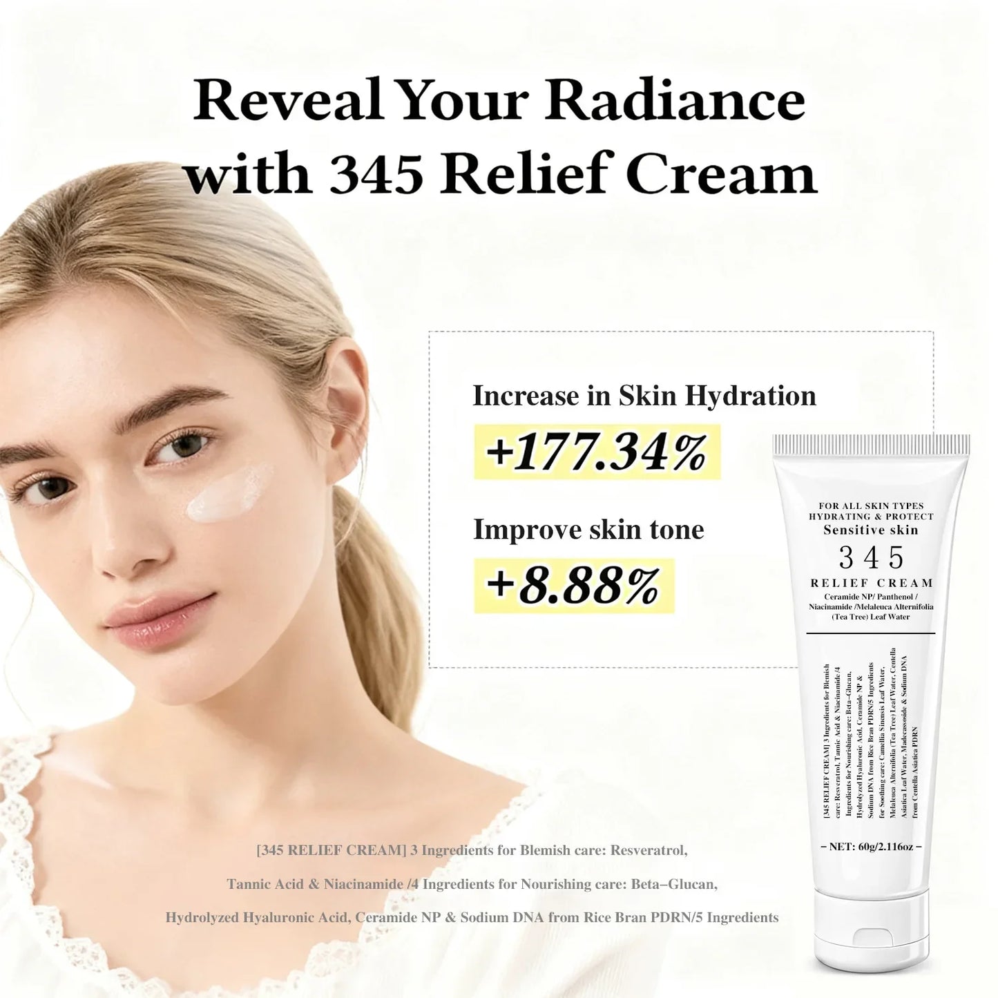 345 Relief Cream – Brightening Blemish & Deep Moisture Face Cream