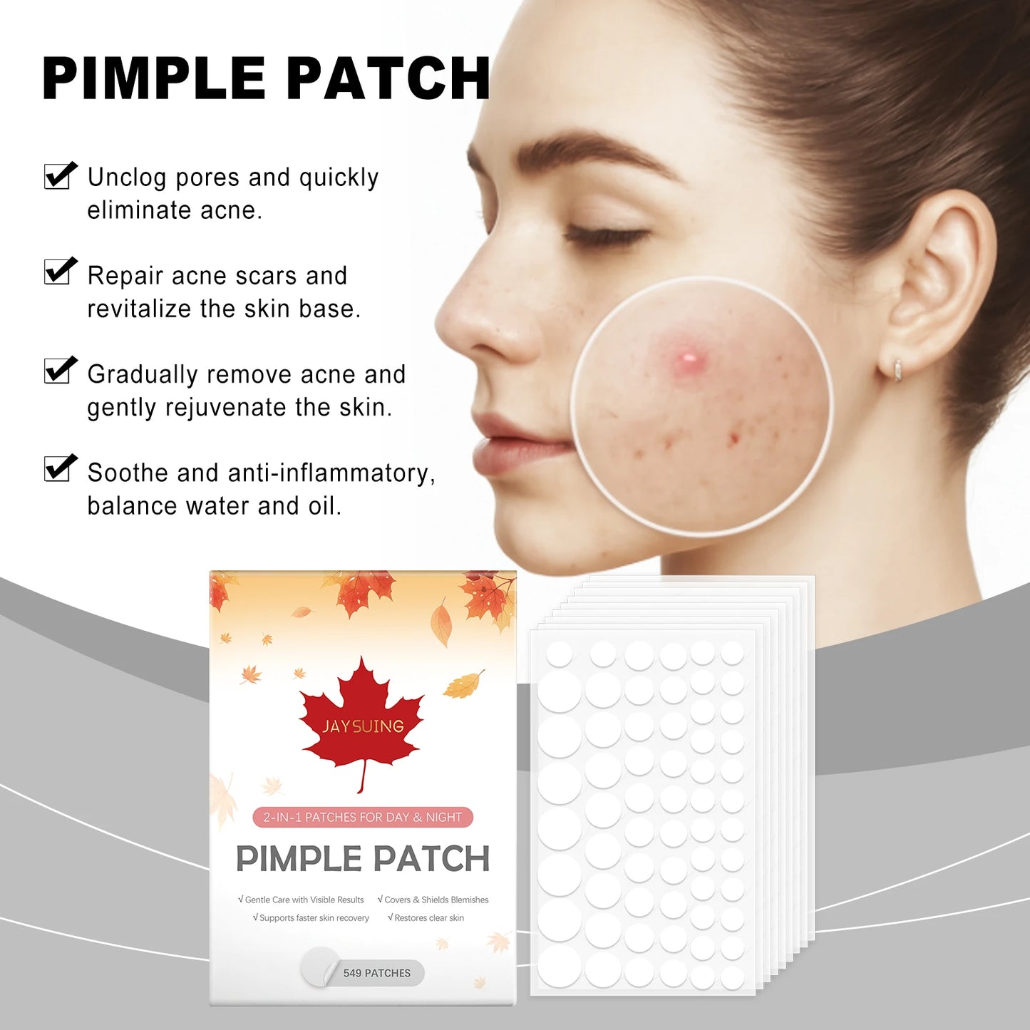Hydrocolloid Acne Patches 549ct – Invisible Pimple Spot Treatment