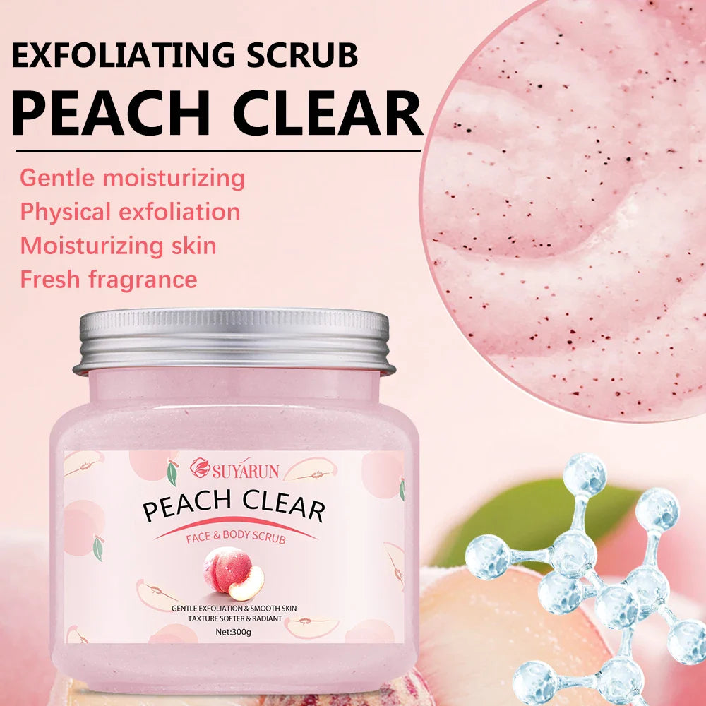 SUYARUN Peach Sugar Scrub Body Polish with Shea Butter 300g