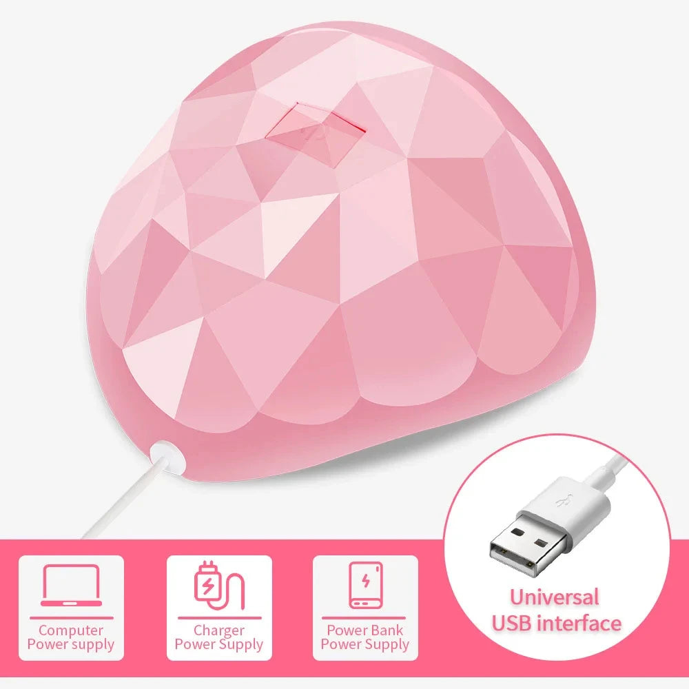 54W UV LED Nail Lamp - Sunlight Quick-Dry Nail Tool, Professional Fingernail & Toenail Art Salon Equipment Peaceful Pleasures Health and Wellness