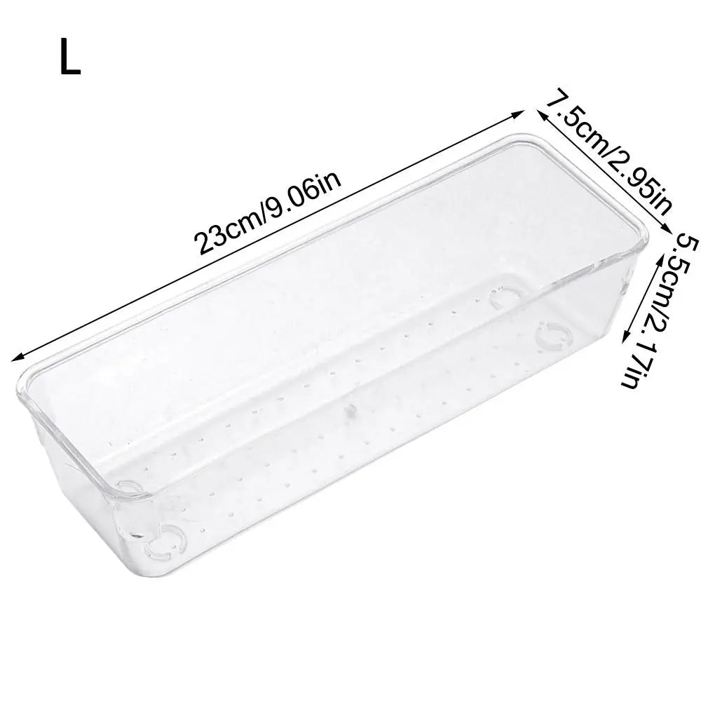 Durable S/M/L/XL/XXL Desktop Storage Box Transparent Sundries Sorting Storage Organizer Drawer Plastic Cosmetics Organizer Boxes Peaceful Pleasures Health and Wellness L-Style2