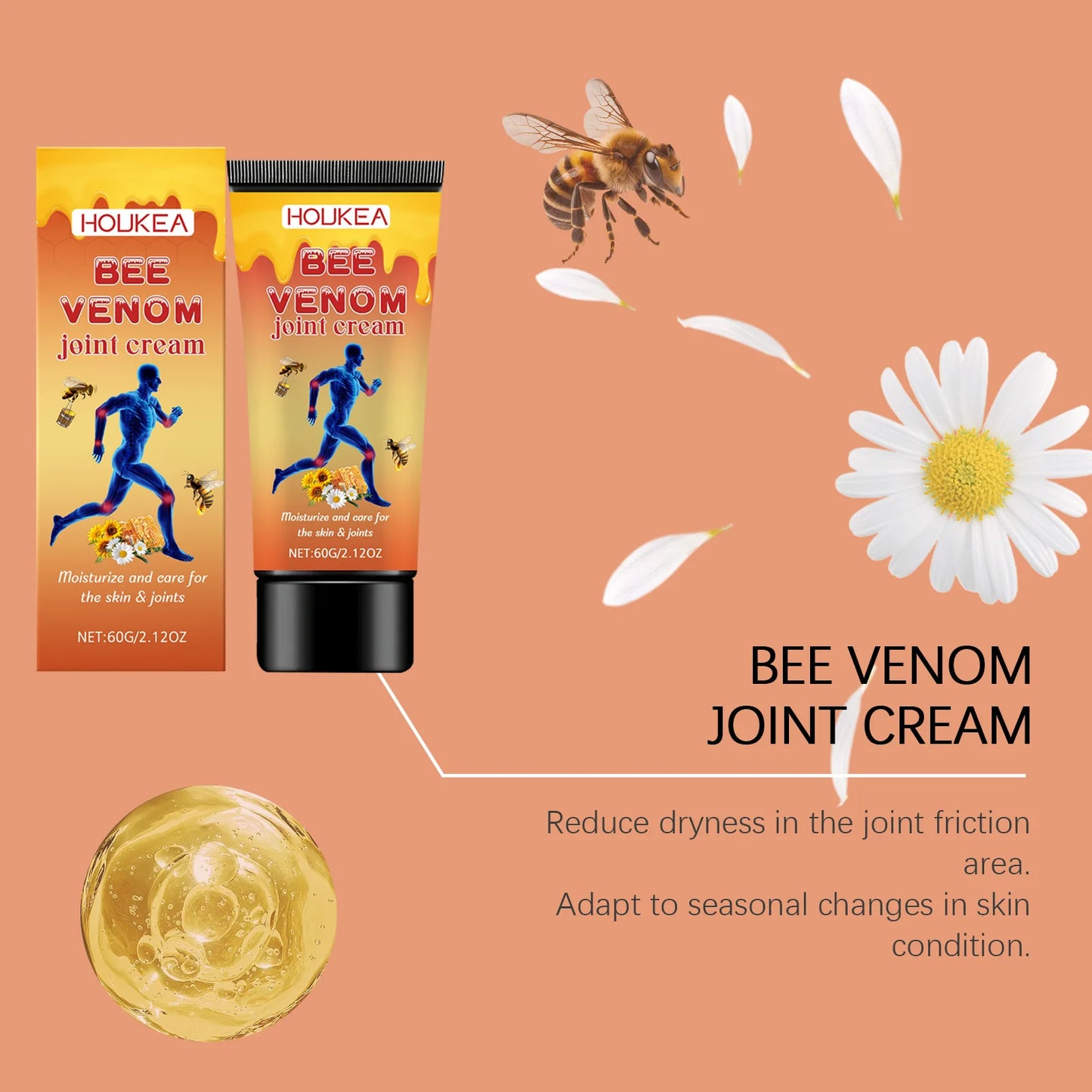 HOUKEA Bee Venom & Propolis Body Cream – 60g Moisturizer