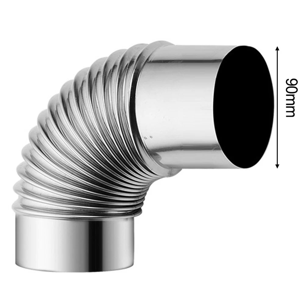50- Stainless Steel Flue Pipe 90 Degree Elbow Stoves Fireplaces