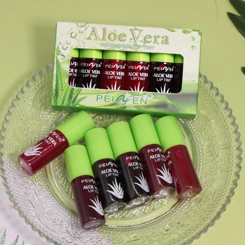 6-Pack Aloe Vera Tinted Lip Oil Set – Hydrating Lip Glaze