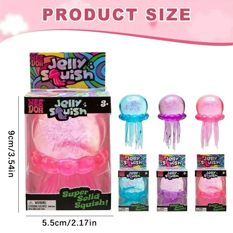 Needoh Fuzz Ball Jellyfish Squishy Blind Box Random Soft Stress