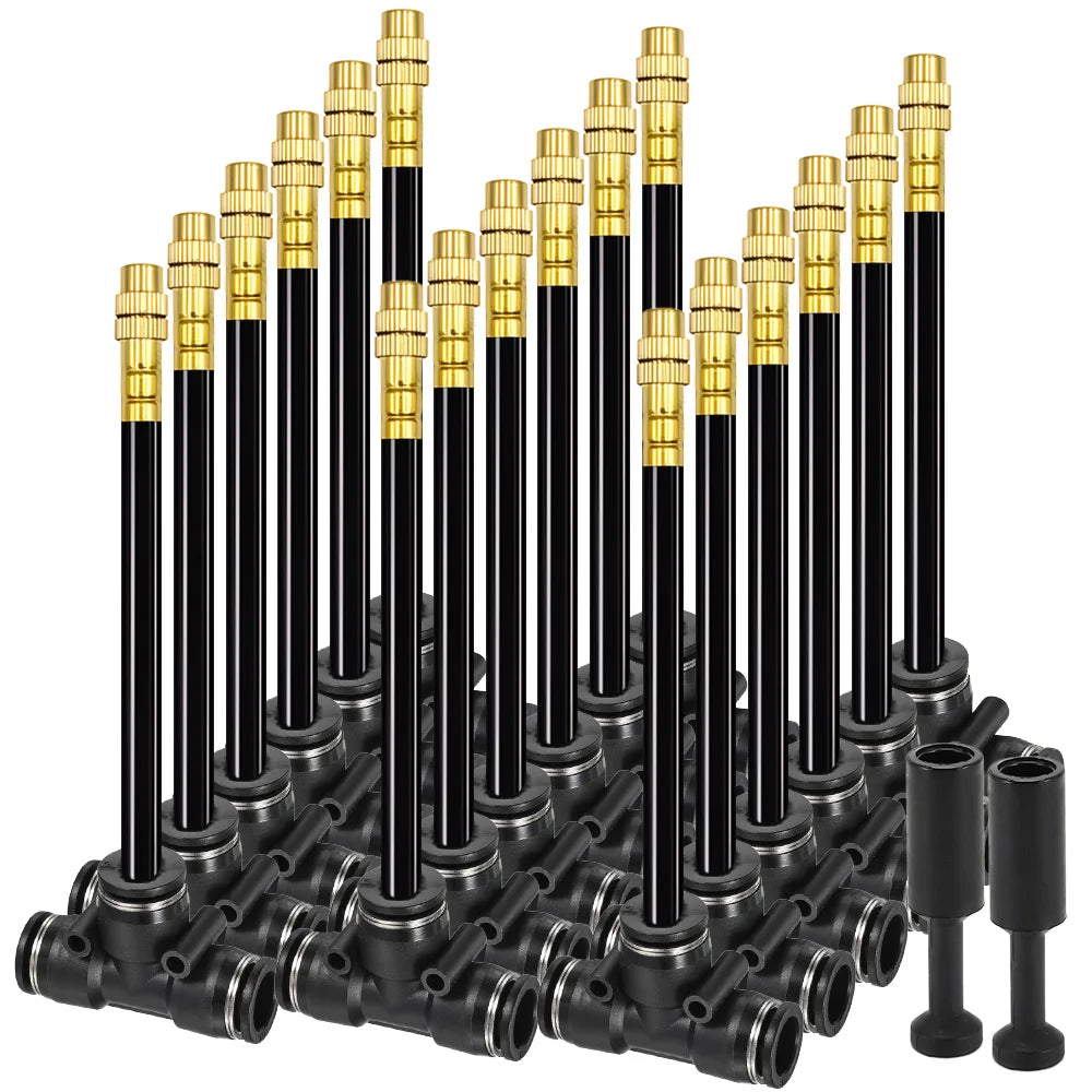 20/30/50cm 360° Bend Brass Misting Nozzles 6/8/10/12mm Quick Connect Garden Irrigation Auto Watering Adjustable Atomizer Sprayer Peaceful Pleasures Health and Wellness