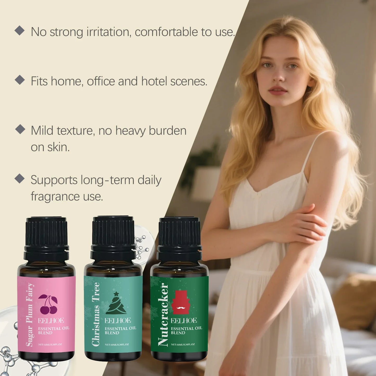 EELHOE Holiday Essential Oil Set – 3 Festive Scents 30ml