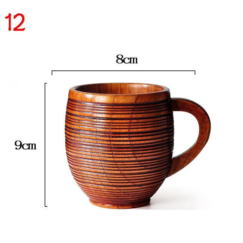 Wooden Big Belly Cups Handmade Natural Spruce Wood Cups Beer Tea Coffee Milk Water Cup Kitchen Bar Drinkware for Kitchen Peaceful Pleasures Health and Wellness 12