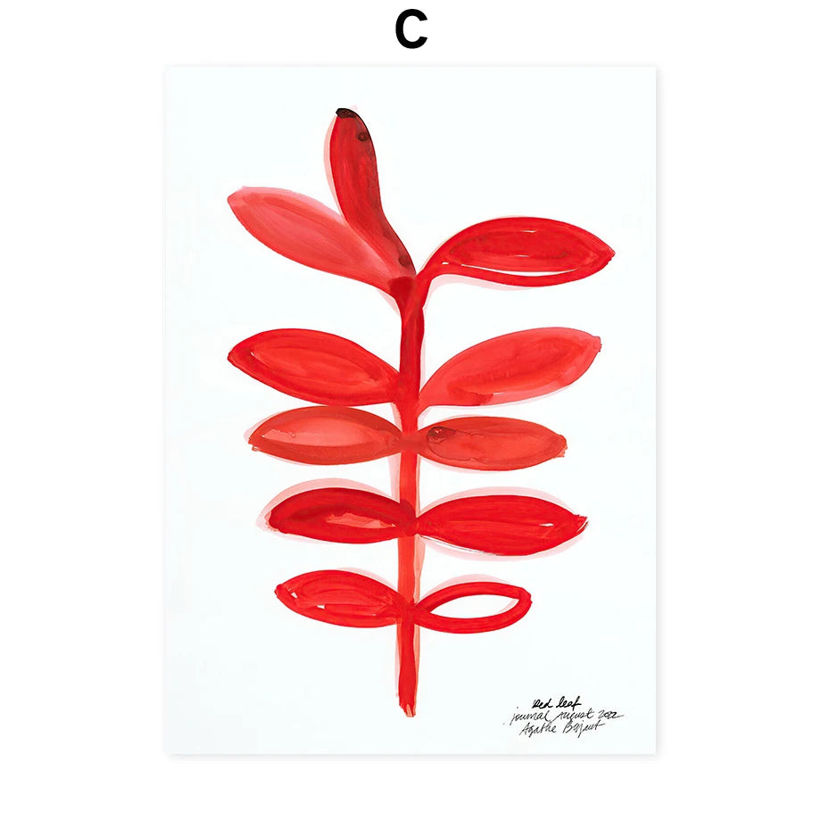 Abstract Floral Vase Canvas Wall Art | Boho Living Room Decor